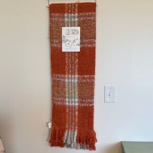 NWT Shabby Chic Cozy Plaid Oversized Decorative Throw with Fringe 50” x 70”